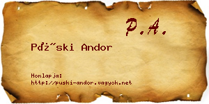 Püski Andor névjegykártya